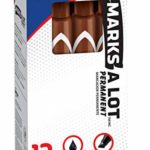 Avery Marks-A-Lot Permanent Markers, Large Desk-Style Size, Chisel Tip, 12 Brown Markers (08881)