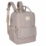 Diaper Bag Backpack,singyon Large Capacity Multi-Function Nappy Bag for Mom,Water Resistant and Stylish (Light Brown)