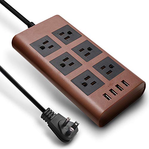 SUPERDANNY 9.8ft 15A Surge Protector Power Strip with USB 2.4A 14AWG