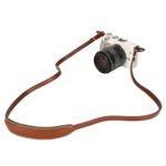 candyanglehome Genuine Leather Camera Shoulder Neck Strap Belt with Lengthened for Leica, Panasonic Canon, Sony, Nikon, Fujifilm, Brown