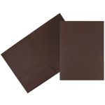 JAM PAPER Two Pocket Textured Linen Business Folders – Chocolate Brown – Bulk 100/Box