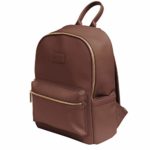 RYLA | Ready Diaper Bag Backpack | Vegan Leather, Changing Pad, Wet Bag, Multi-Function (Brown)
