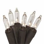 612 Vermont 50 Clear Christmas Lights with Brown Wire, UL Approved for Indoor/Outdoor Use, 9’ of Lighted Length, 11’ of Total Length