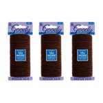 Goody Ouchless Women’s Braided Elastics Brown 4mm for Medium Hair, (3 Pack/ 96 Ct Total)