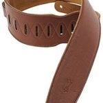 Levy’s Leathers M4GF-BRN 3.5″ Garment Leather Bass Guitar Strap, Brown