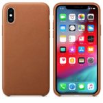 Starred Original Design Leather Case for Apple iPhone Xs Slim Protective Cover [Ultra Thin & Lightweight] (Saddle Brown)