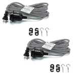 Rustic State Set of 2 Fabric Cord Set 15 Feet Hanging Pendant Light Fixtures Uses Standard Size E-26 Light Bulb for Industrial Vintage Retro DIY Projects (Black and White)