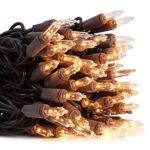LIDORE Super Bright Clear Mini Christmas Tree Lights. Best Gift for Decoration. End to End Connection. 100 Count Bulbs on Brown Wire