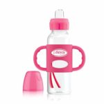 Dr. Brown’s Options+ Sippy Spout Baby Bottle with 100% Silicone Handle, Pink
