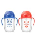 Dr. Brown’s Baby’s First Straw Cup, Cute Critters Blue/Orange, 9 ounce, 2 Count