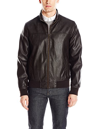 Tommy Hilfiger Men’s Smooth Lamb Faux Leather Unfilled Bomber Jacket ...
