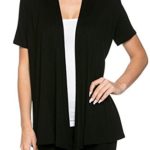 12 Ami Basic Solid Short Sleeve Open Front Cardigan (S-3X) – Made in USA