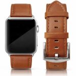 SWEES Leather Band Compatible for iWatch 42mm 44mm, Genuine Leather Retro Vintage Wristband Compatible iWatch Series 4, Series 3, Series 2, Series 1, Sports & Edition Men, Saddle Brown