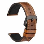 WOCCI 18mm 20mm 22mm 24mm Watch Band,Premium Saddle Style Vintage Leather Watch Strap