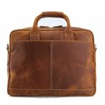VMATE 16” Genuine Leather Briefcases for Men Laptop Bag Messenger Bag Shoulder Bag (Light Brown)