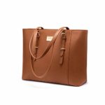 Laptop Bag for Women Large Office Handbags Briefcase Fits Up to 15.6 inch (Updated Version)-Brown