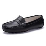 SUNROLAN Casual Women’s Genuine Leather Penny Loafers Driving Moccasins Slip-On Boat Flats Shoes