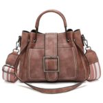 Outsta Retro Leather Shoulder Bags,Women’s Corssbody Bag&Handbag Waterproof Travel Back Pack Stylish Basic Casual Daypack (Pink)