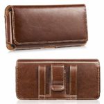 LUXMO Genuine Leather Case Fits iPhone 7 Plus 6 Plus, Horizontal Premium Leather Holster Pouch Belt Clip Carrying Phone Cover Case with Magnetic Closure for iPhone 8 Plus 6s Plus Galaxy S8 (Brown)