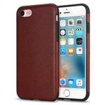 TENDLIN iPhone 7 Case iPhone 8 Case with Premium Leather Outside and Flexible TPU Silicone Hybrid Slim Case for iPhone 7 and iPhone 8 (Brown)