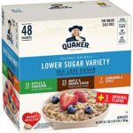 Quaker Instant Oatmeal, Lower Sugar, Variety Pack, Breakfast Cereal, 48Count