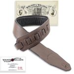 Walker & Williams G-11 Cappuccino Brown Guitar Strap With Padded Glove Leather Back