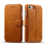 Mayround Compatible for iPhone 7 Wallet Case,iPhone 8 Leather Case,Leather Wallet Cover with Credit Card Slot Holder,Durable Shockproof Protective Case Compatible for iPhone 7/8 4.7″(Light Brown)