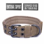 Antrix Tactical Dog Collar Heavy Duty Nylon Military Adjustable No Slip Training Working Traveling Dog Collar for Medium and Large Dogs with Free Patches (XL(Girth 21″~25.5″), Tamny Brown)