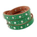 Gnzoe Jewelry, Men/Womens Leather Bracelet Bead Bangle Cuff Rhinestone