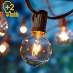 Goothy 25Ft Globe String Lights with G40 Bulbs (Plus 2 Extra Bulbs) UL Listed Backyard Patio Lights Garden Party Natural Warm Bulbs Cafe Lights on Light String Indoor Outdoor-Brown