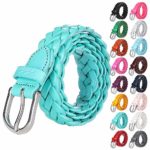 Falari Women’s Leather Braided Belt Stainless Steel Buckle 6007-16 Colors