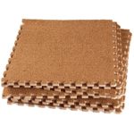 Dooboe Interlocking Floor Mats – Interlocking Foam Mats – Foam Interlocking Floor Mats – Interlocking Carpet Tiles – Baby Play Mat – Foam Mat with Borders – Light Tan