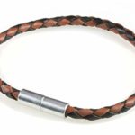 Suki Braided Leather Bracelet – 4mm (5/32″) Black & Brown