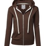 Made By Johnny WSK954 Womens Active Fleece Zip Up Hoodie Sweater Jacket M Coffee