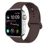MOOLLY for Watch Band 42mm 44mm, Soft Silicone Watch Strap Replacement Sport Band Compatible with Watch Band Series 4 Series 3 Series 2 Series 1 Sport & Edition (42mm 44mm M/L, Cocoa)
