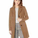 Calvin Klein Women’s Classic Cashmere Wool Blend Coat, CAMEL, 6