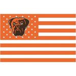 Cleveland Browns Stars and Stripes NFL Flag Banner – 3X5 FT – White Mascot USA Flag