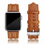 SWEES Leather Band Compatible with Apple Watch 42mm 44mm, Genuine Leather Classic Strap Wristband Compatible iWatch Series 4, Series 3, Series 2, Series 1, Sports & Edition Men, Saddle Brown