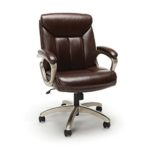Essentials Leather Executive Chair – Ergonomic Swivel Computer Chair with Arms, Brown (ESS-6020-BRN)