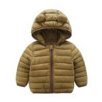 CECORC Winter Coats for Little Kids with Hoods (Padded) Light Puffer Jacket for Outdoor Warmth, Travel, Snow Play | Little Girls, Little Boys | Baby, Infants, Toddlers, 3T, Brown