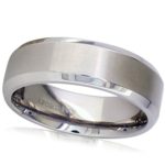 Oxford Ivy 7mm Beveled Edge Mens Comfort Fit Titanium Plain Wedding Band (Available Ring Sizes 7-12 1/2)