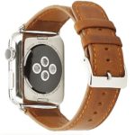 Doboli Compatible with Apple Watch Band 42mm 44mm Genuine Leather Replacement iwatch Bands for Series 4 3 2 1 Brown