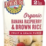 Earth’s Best Organic Stage 2 Baby Food, Banana Raspberry and Brown Rice, 4.2 oz. Pouch (Pack of 12)