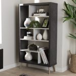 Baxton Studio Display Shelf in Dark Brown and Light Gray