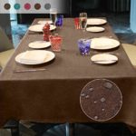 BALCONY & FALCON Rectangle Tablecloth Heavy Weight Classic Table Cloth Washable 57 x 85 Inch Wrinkle and Water Resistant Brown