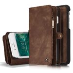 Leather Wallet Magnetic Phone Case Detachable Case with Card Holder Flip Cover for IPhone XR, Brown