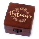 Awerise Personalized Brown Wooden Bridesmaid Box, Jewelry Box, Wedding Gift, Bridesmaid Gift, Wedding Favors