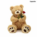 lapeche 39 Inch Stuffed Teddy Bear with Footprint Plush Animal Toys (Light Brown)