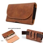 AISCELL Wallet Carrying Case for Large Phone Brown Leather Pouch Belt Loop Holster, Compatible for Galaxy Note 9, Note 8, S8 Plus, S9 Plus,S10 Plus, A50,with Hybrid Protective Cover 009 Brown
