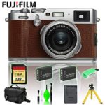 FUJIFILM X100F Digital Camera (Brown) with 128 GB Card + Mega Accessory Kit